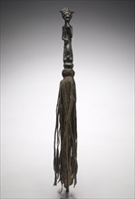 Flywhisk, c. 1850. Guinea Coast, Ivory Coast, Baule, 19th century. Bronze and leather; overall: 14