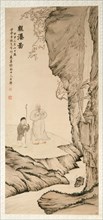 Scholar Watching the Waterfall, 1764. Luo Ping (Chinese, 1733-1799). Hanging scroll, ink and light