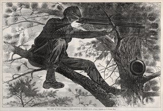 A Sharpshooter on Picket Duty. Winslow Homer (American, 1836-1910). Wood engraving
