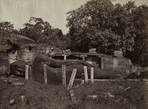 The Paranirvana of Buddha, Gal Vihara, Polonnaruva, Ceylon, 1870-1871. Joseph Lawton (British, d.