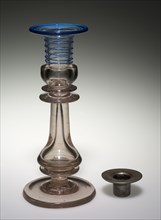 Candlestick and Bobeche, mid-1800s. America, Pennsylvania, Pittsburgh ?, mid-19th century. Glass