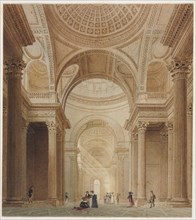 Interior of the Pantheon in Paris. Fredrick Nash (British, 1782-1856). Watercolor over graphite;