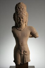 Vishnu, late 400s. Central India, Gupta Period, 5th Century. Sandstone; overall: 85.4 cm (33 5/8 in