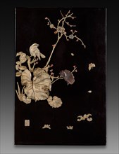 Decorative Panel, 1800s. Japan, 19th century. Lacquer, ivory, shell; overall: 2.9 x 30.5 cm (1 1/8