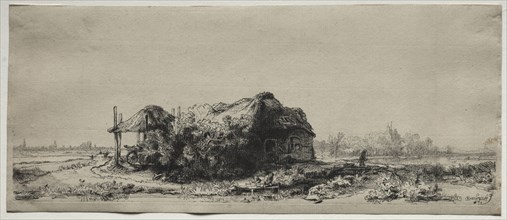 Landscape with a  Cottage and Hay Barn: Oblong, 1641. Rembrandt van Rijn (Dutch, 1606-1669).