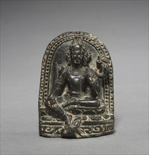 Stele with Padmapani, 900s. India, Nalanda, Pala Period, 10th Century. Black chlorite; overall: 8