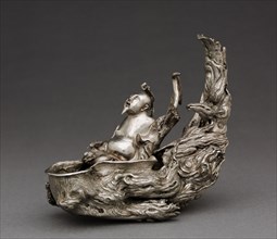 Raft Cup, 1345. Attributed to Zhu Bishan (Chinese, c. 1300-aft 1362). Hammered silver soldered