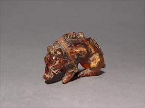 Pendant in the Form of a Boar, 400s BC. Italy, Etruscan, 5th Century BC. Amber; overall: 2.7 cm (1