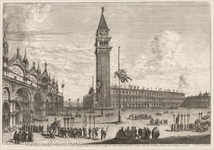 Views of Venice:  Piazza and Piazzetta, 1741. Michele Marieschi (Italian, 1710-1743). Etching