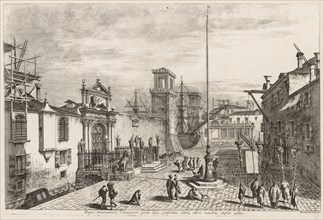 Views of Venice:  The Gates of the Arsenal, 1741. Michele Marieschi (Italian, 1710-1743). Etching