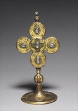 Reliquary, 1200-1300. France, Gothic period, 13th century. Copper: gilded, engraved; rock crystal;