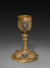 Chalice, early 1700s. Thomas Pröll (Swiss). Silver gilt with polychrome painted enamels; diameter: