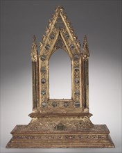 Frame for a Portable Reliquary Icon, 1347. Italy, Siena, 14th century. Gilded wood, modeled gesso,