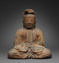 Shinto Deity, 900s. Japan, Heian period (794-1185). Wood, with traces of polychromy; overall: 50.3