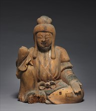 Shinto Deity, 900s. Japan, Heian Period (794-1185). Wood, with traces of polychromy; overall: 53.3
