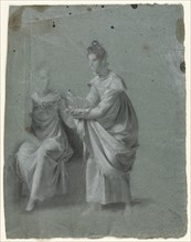 Two Women, 1800s. Anonymous, circle of Pierre-Paul Prud'hon (French, 1758-1823). Black chalk