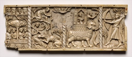 Panel from a Casket with Scenes from Courtly Romances, 1330-1350 or later. France, Lorraine?,