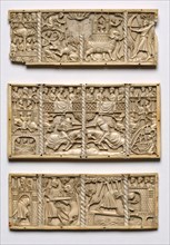 Set of Three Panels from a Casket with Scenes from Courtly Romances, c. 1330-50. France, Lorraine?,