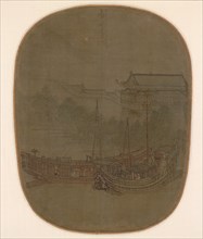 Boats at Anchor, 1150 - 1200. China, Southern Song dynasty (1127-1279). Album leaf, ink and color