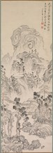 Landscape, 1767. Kan Tenju (Japanese, 1727-1795. Hanging scroll; ink and light color on paper;