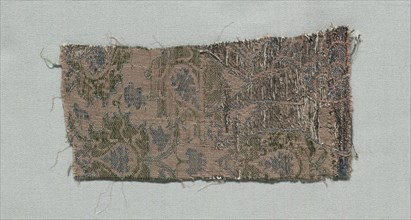 Three Fragments of Italian Gothic Silk, 1350-1399. Italy, second half of 14th century. Lampas