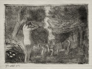 Bather and Geese, 1895. Camille Pissarro (French, 1830-1903). Etching and aquatint