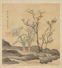 Paintings after Ancient Masters: Narcissus and Bare Trees, 1598-1652. Chen Hongshou (Chinese,