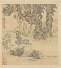 Paintings after Ancient Masters: Portrait of Zhongqing in a Landscape, 1598-1652. Chen Hongshou