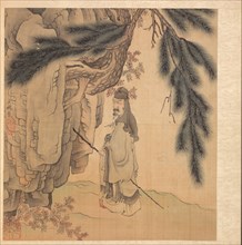 Paintings after Ancient Masters: Scholar with Staff and Brush, 1598-1652. Chen Hongshou (Chinese,