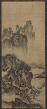 Landscape with a Distant Temple, 1400s. Korea or Japan, Joseon period (1392-1910) or Muromachi
