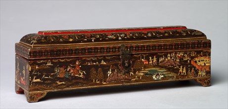 Rajput Box with Various Scenes, c. 1800. India, Rajasthan, early 19th Century. Painted wood;
