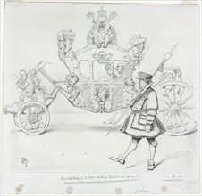 The Stagecoach for Parliamentary Purposes (recto) Study for Cab and Front Left Wheel of Coach and