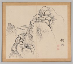 Double Album of Landscape Studies after Ikeno Taiga, Volume 1 (leaf 27), 18th century. Aoki Shukuya