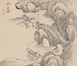 Double Album of Landscape Studies after Ikeno Taiga, Volume 1 (leaf 28), 18th century. Aoki Shukuya