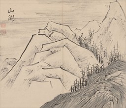 Double Album of Landscape Studies after Ikeno Taiga, Volume 1 (leaf 29), 18th century. Aoki Shukuya