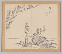 Double Album of Landscape Studies after Ikeno Taiga, Volume 1 (leaf 32), 18th century. Aoki Shukuya