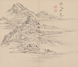 Double Album of Landscape Studies after Ikeno Taiga, Volume 1 (leaf 35), 18th century. Aoki Shukuya