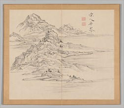 Double Album of Landscape Studies after Ikeno Taiga, Volume 1 (leaf 35), 18th century. Aoki Shukuya