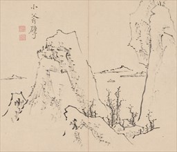 Double Album of Landscape Studies after Ikeno Taiga, Volume 1 (leaf 8), 18th century. Aoki Shukuya