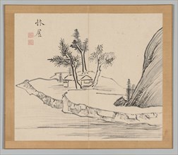 Double Album of Landscape Studies after Ikeno Taiga, Volume 2 (leaf 22), 18th century. Aoki Shukuya