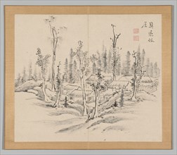 Double Album of Landscape Studies after Ikeno Taiga, Volume 2 (leaf 23), 18th century. Aoki Shukuya