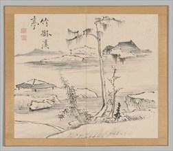 Double Album of Landscape Studies after Ikeno Taiga, Volume 2 (leaf 24), 18th century. Aoki Shukuya