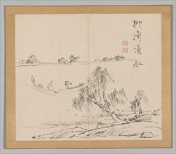 Double Album of Landscape Studies after Ikeno Taiga, Volume 2 (leaf 27), 18th century. Aoki Shukuya