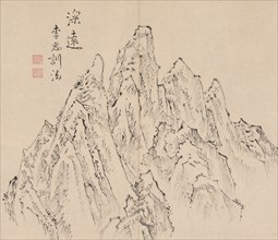 Double Album of Landscape Studies after Ikeno Taiga, Volume 2 (leaf 6), 18th century. Aoki Shukuya