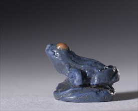 Frog Amulet, c. 1380-1330 BC. Egypt, New Kingdom, Late Dynasty 18. Polychrome faience; overall: 0.8