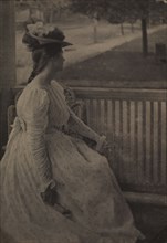 On the Porch (Julia Hall McCune), c. 1897. Clarence H. White (American, 1871-1925). Platinum print;