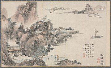 One of Eight Views of Xiao and Xiang Rivers, 1788. Tani Buncho (Japanese, 1763-1841). Sections of a