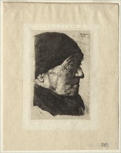 Head of a Peasant, 1874. Wilhelm Maria Hubertus Leibl (German, 1844-1900). Etching