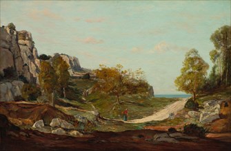 Landscape at Saint-André, Near Marseilles, c. 1865. Paul Guigou (French, 1834-1871). Oil on wood