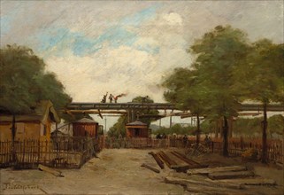Construction of an Elevated Railway:  Bridge over the Cours de Vincennes, 1888. Paul Désiré